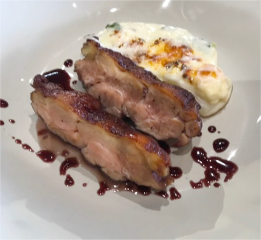 伊達鶏のラケ カブのグラタン添え